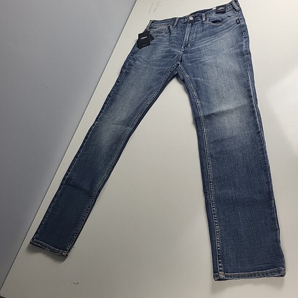 Silver Jeans Mens 36 x 32 Risto Athletic Fit Skinny Leg Blue Denim